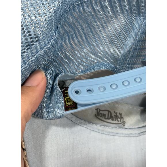 Von Dutch Floral Blue White Mesh Trucker Hat Adjustable Snapback Mesh Y2K RARE main image 5